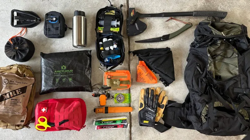 Kit de sobrevivência organizado